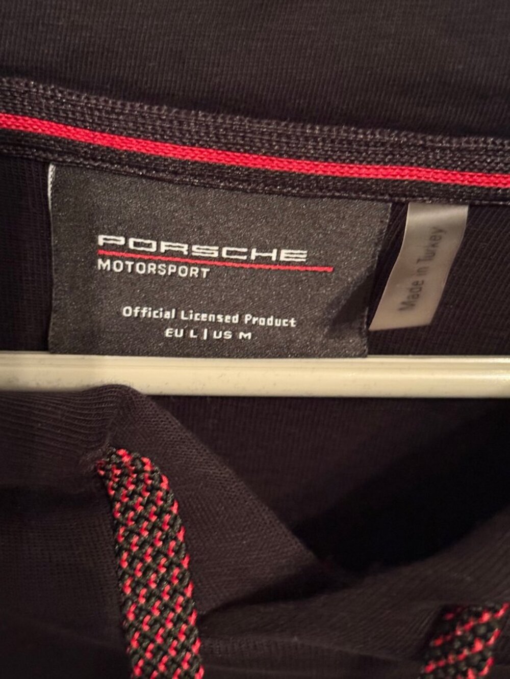 Porsche Motorsport Hoodie Men's M Black Red Official Licensed